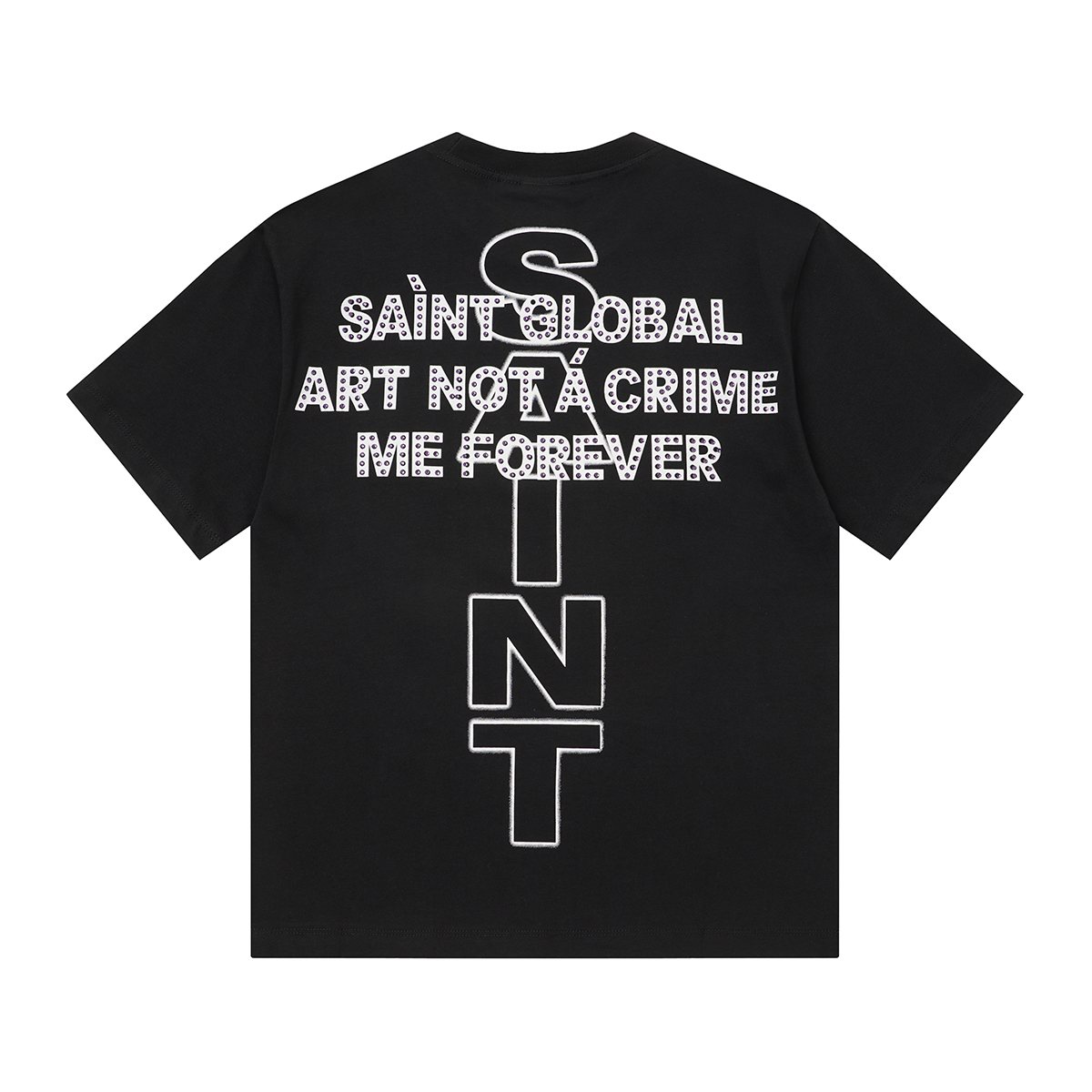SAINT Rhinestone Graphic Short-Sleeve T-Shirt ¡ª back