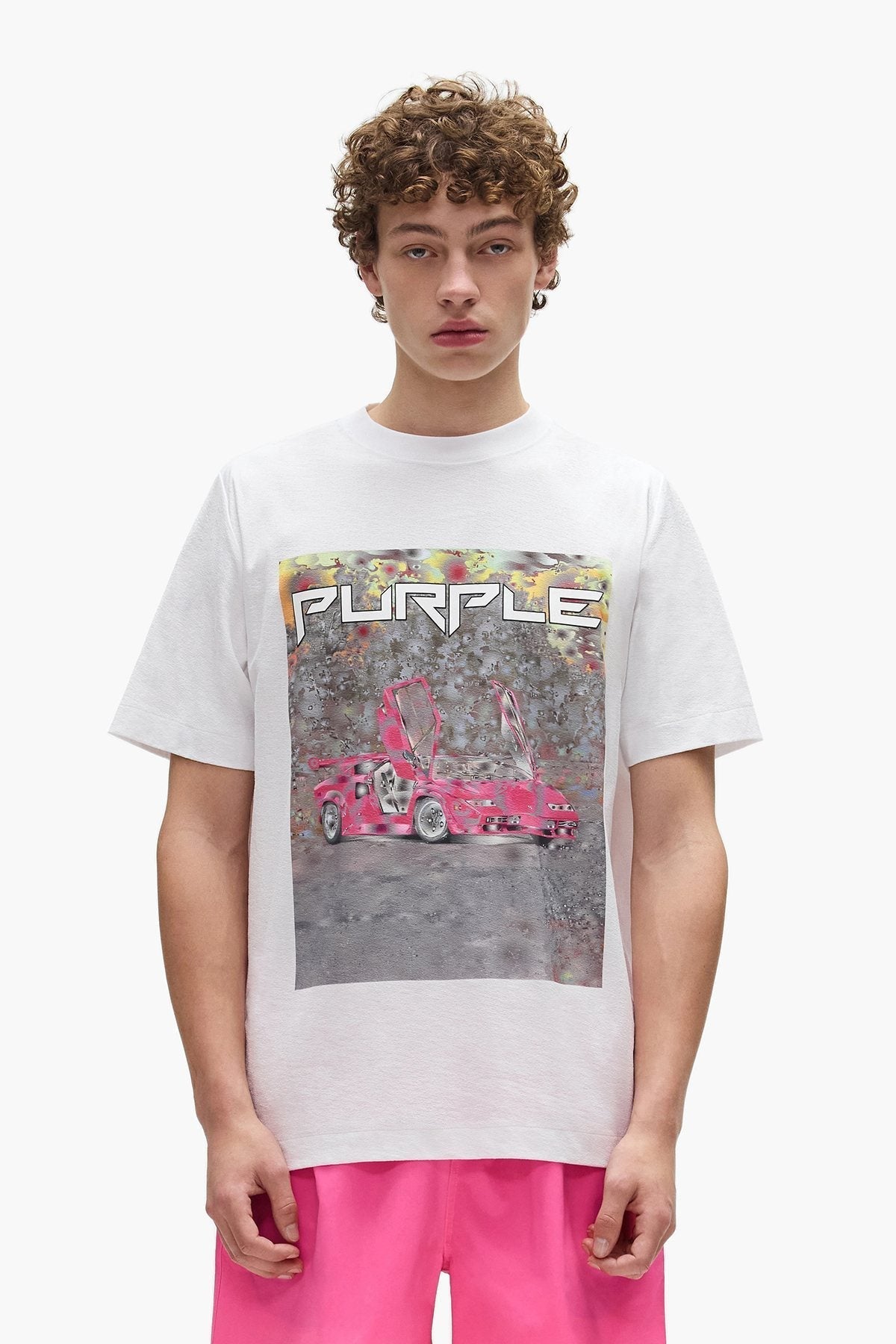 Purple Brand Ditched Car Graphic T-Shirt ¡ª context