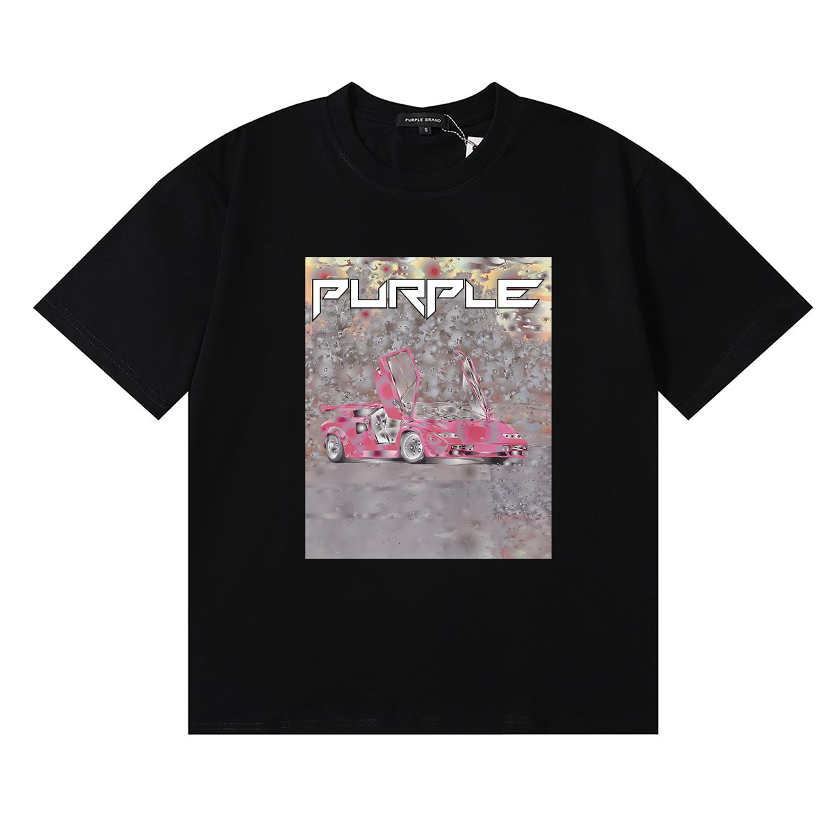 Purple Brand Ditched Car Graphic T-Shirt ¡ª front