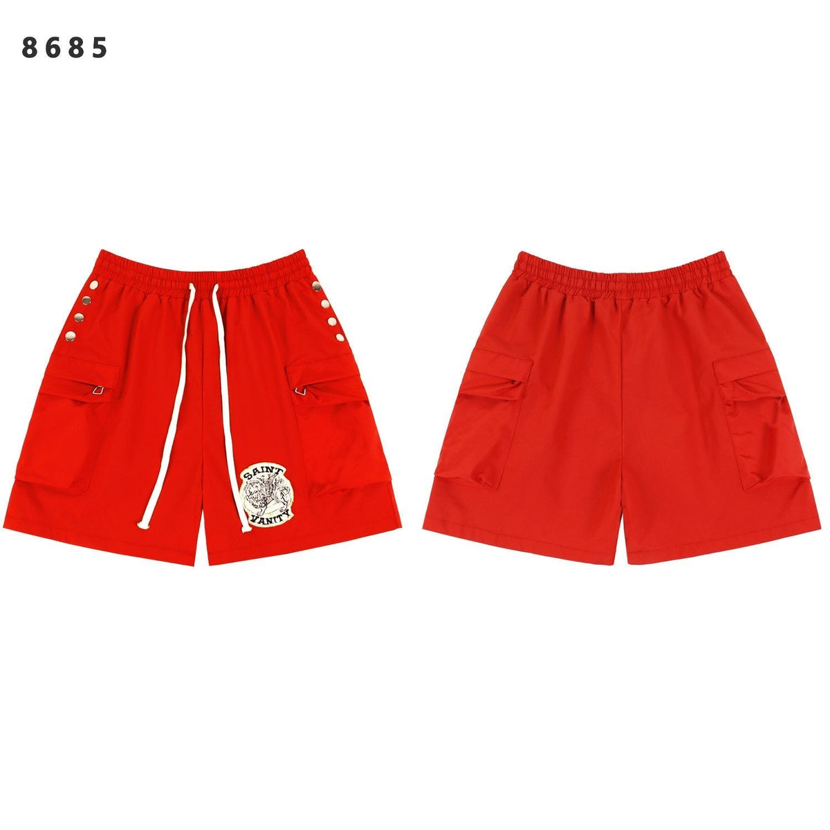 SAINT Vanity Embroidered Snap-Button Cargo Shorts ¡ª hero