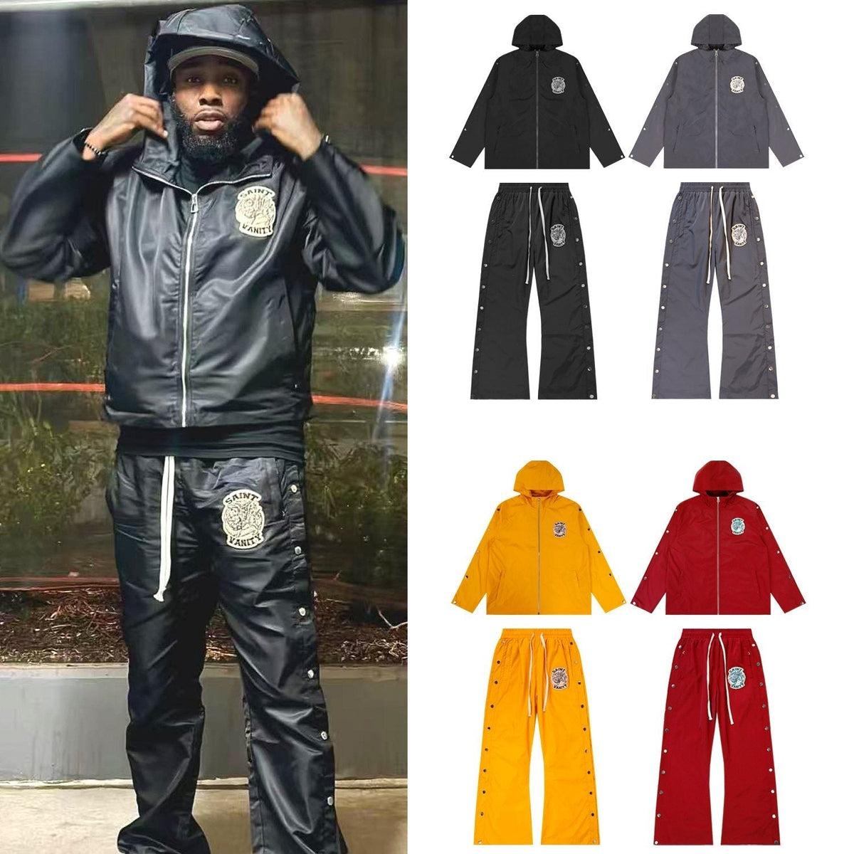 SAINT Vanity Patch Hooded Jacket & Snap-Pant Matching Set ¡ª context