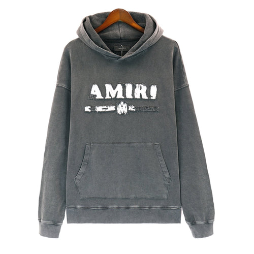 AMIRI Washed Dark Gray Graphic Hoodie ¡ª hero