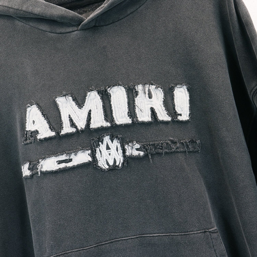 AMIRI Washed Dark Gray Graphic Hoodie ¡ª detail