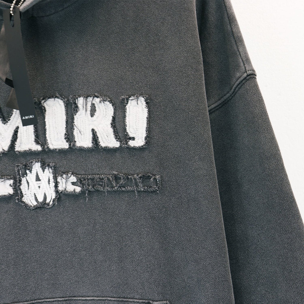 AMIRI Washed Dark Gray Graphic Hoodie ¡ª detail