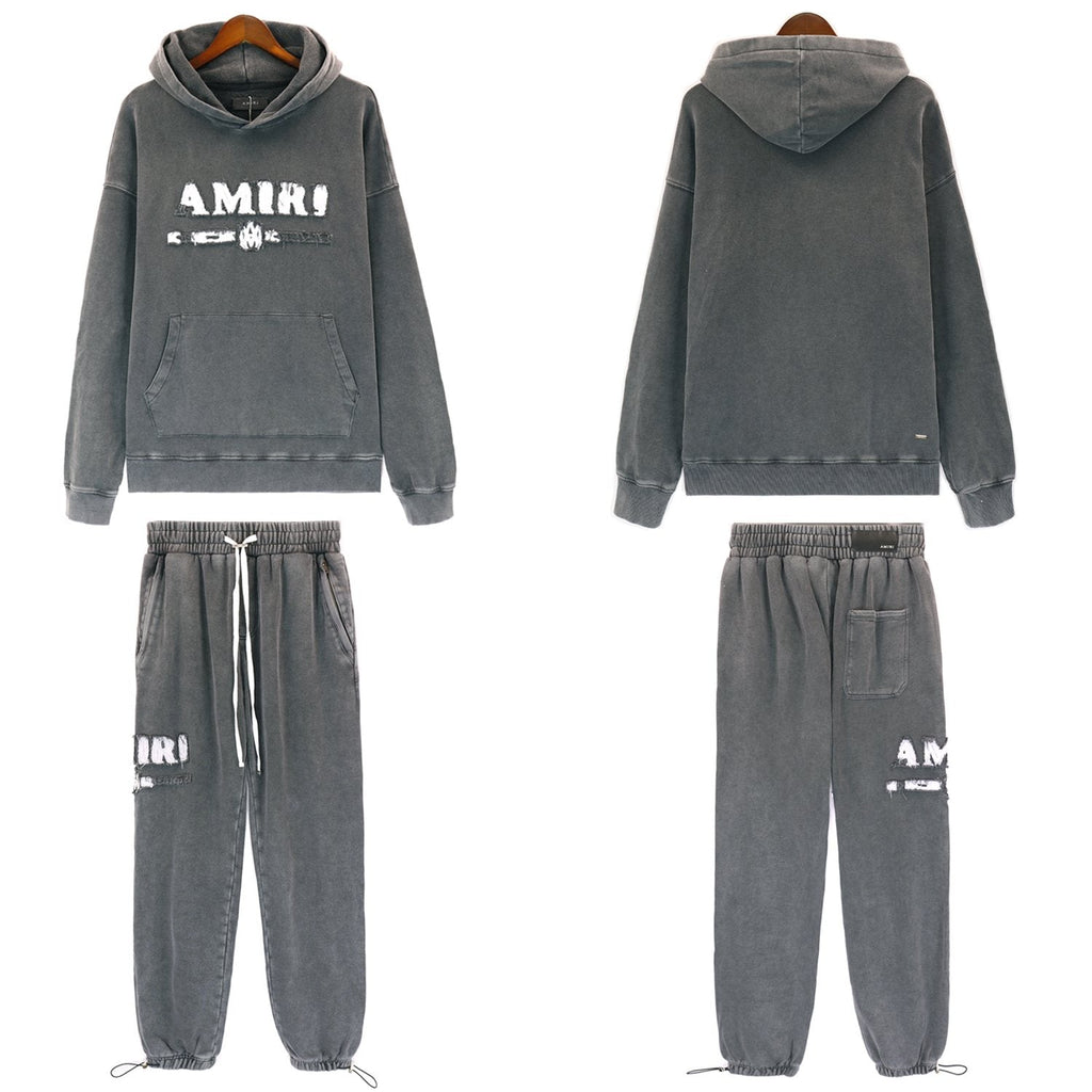 AMIRI Washed Dark Gray Graphic Hoodie ¡ª context