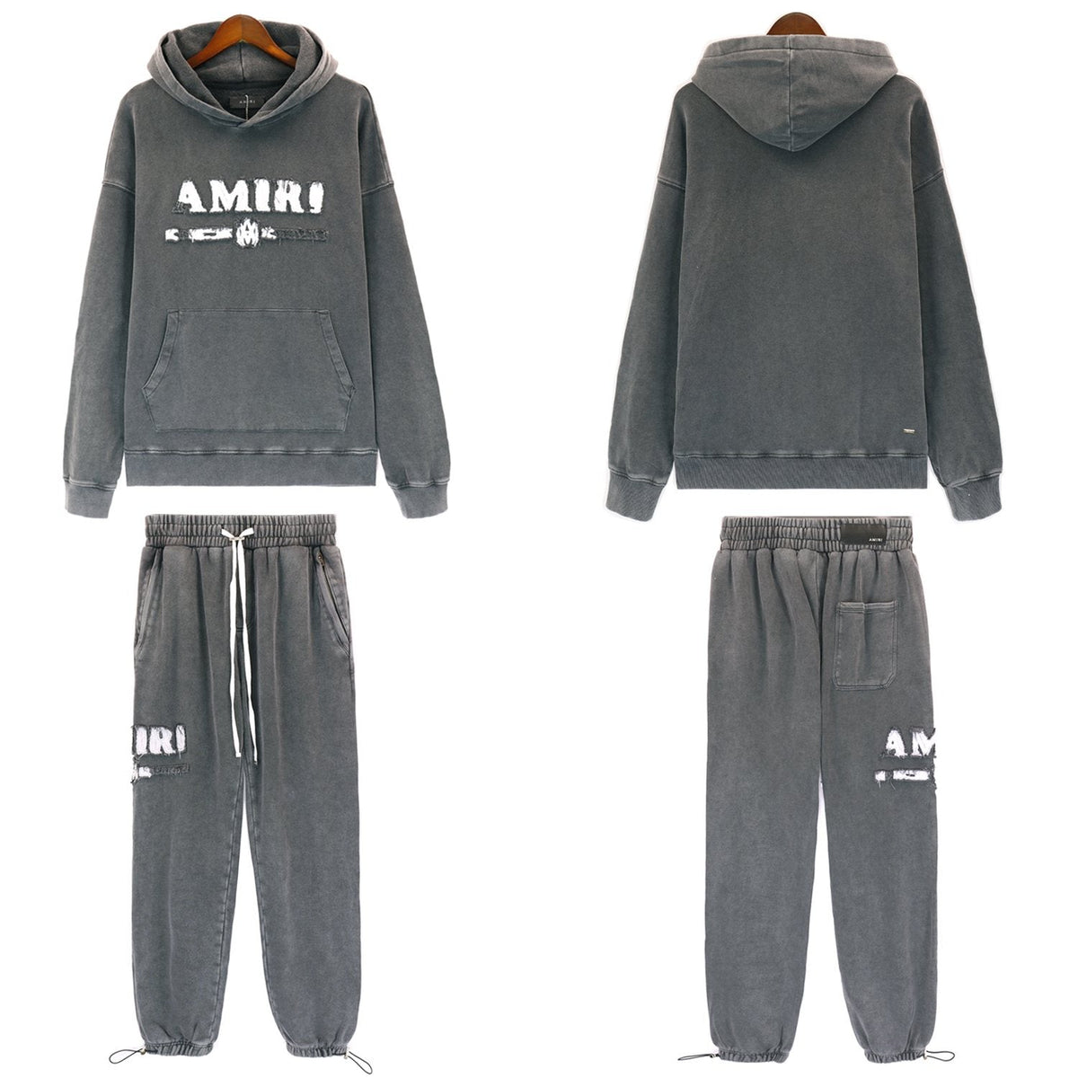 AMIRI Washed Dark Gray Graphic Hoodie ¡ª context