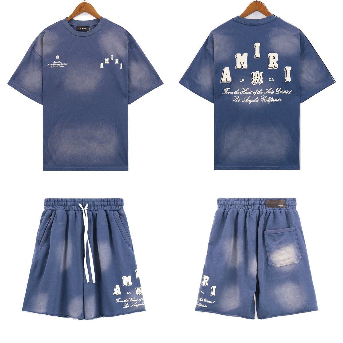 AMIRI Washed Graphic T-Shirt & Shorts Set ¡ª front