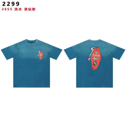 AMIRI The Chateau Rhinestone Graphic T-Shirt ¡ª front