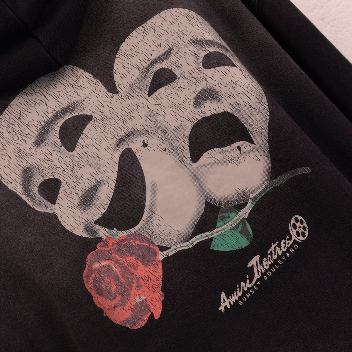 AMIRI Theatre Masks Rose Graphic Hoodie ¡ª detail