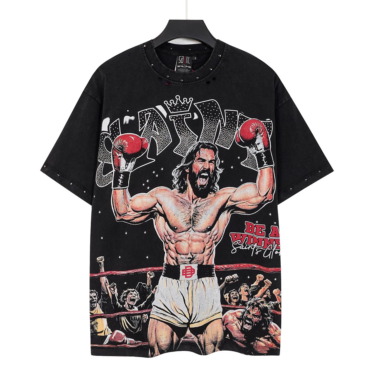 SAINT Boxing Graphic Washed T-Shirt ¡ª hero
