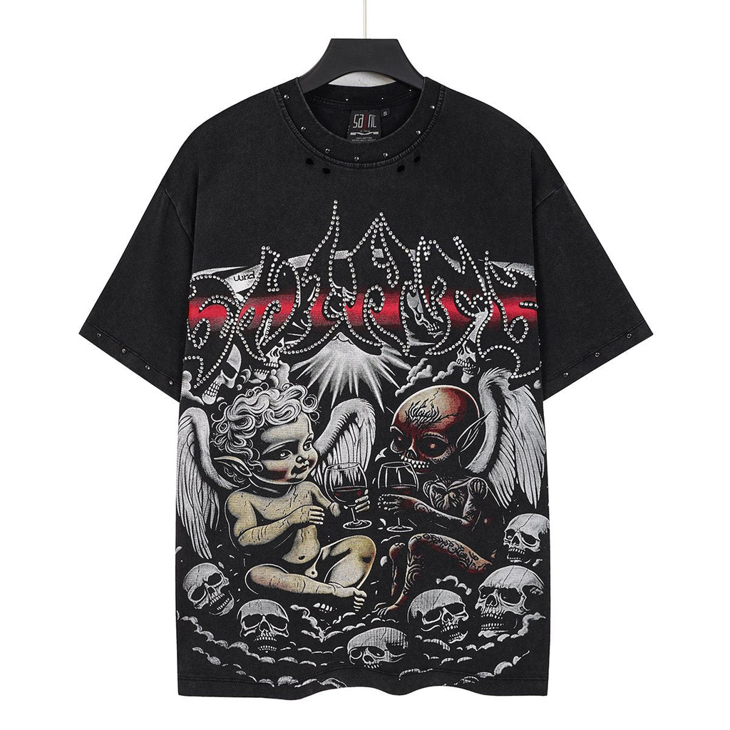SAINT Angel & Devil 3035 Short-Sleeve Graphic T-Shirt ¡ª front
