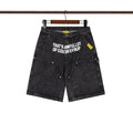 THAT'S A AWFUL LOT OF COUGH SYRUP Washed Denim Graphic Shorts ¡ª front