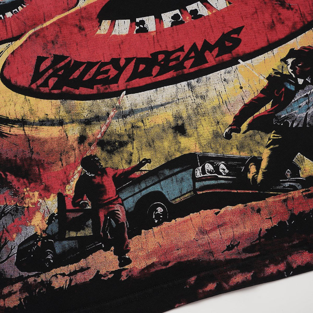 VALLEY UFO Graphic Washed Black T-Shirt ¡ª detail