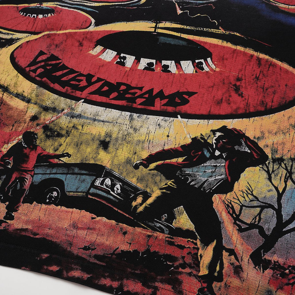 VALLEY UFO Graphic Washed Black T-Shirt ¡ª detail