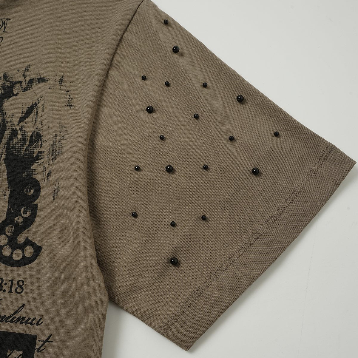 SAINT Taupe Front & Back Graphic T-Shirt ¡ª detail