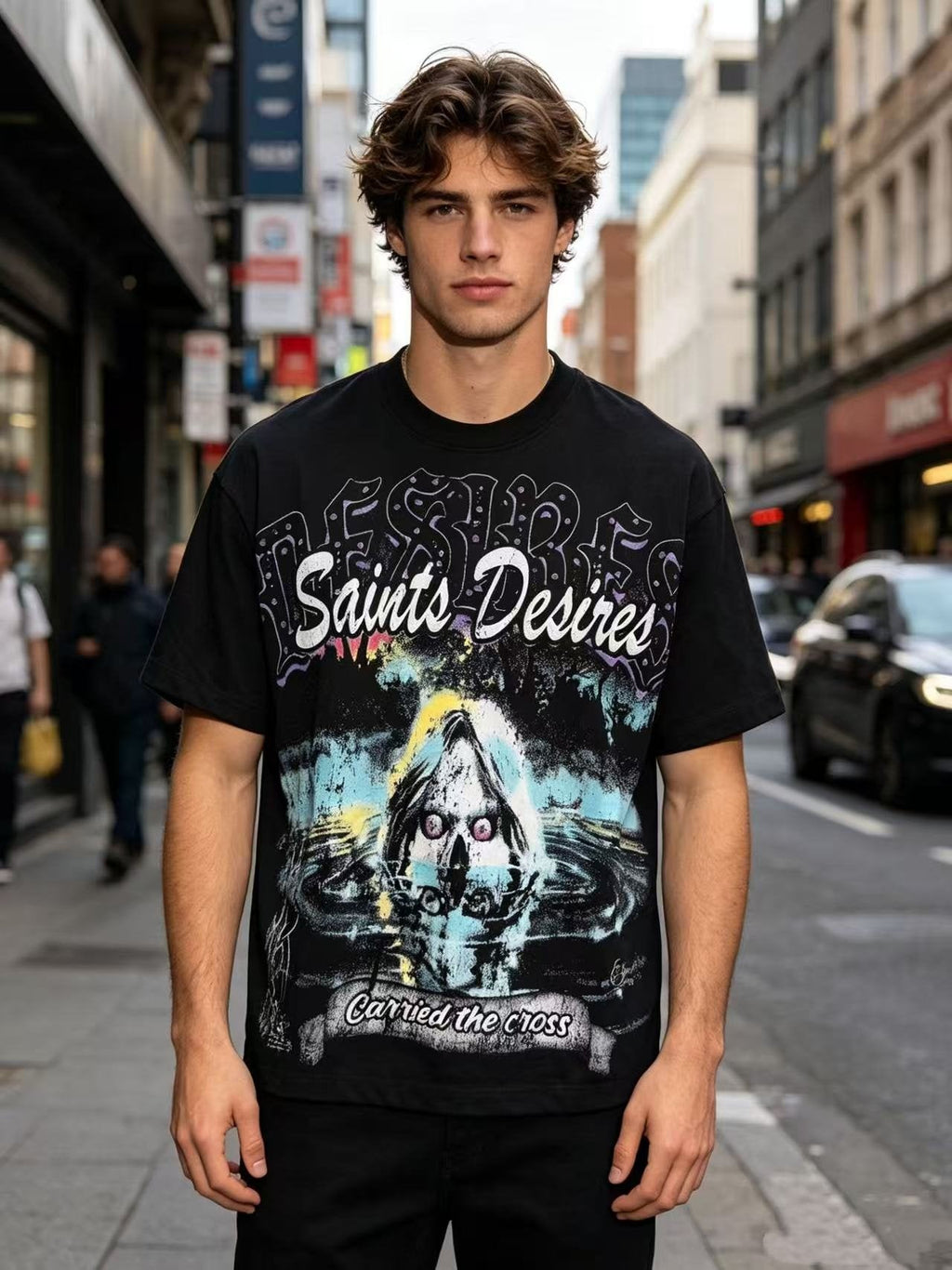 SAINT Desires Graphic Short-Sleeve T-Shirt ¡ª model