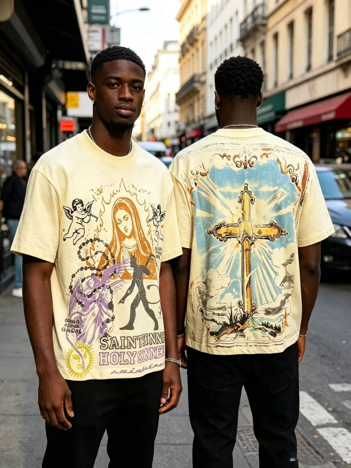 SAINT Cherub & Cross Short-Sleeve T-Shirt ¡ª context