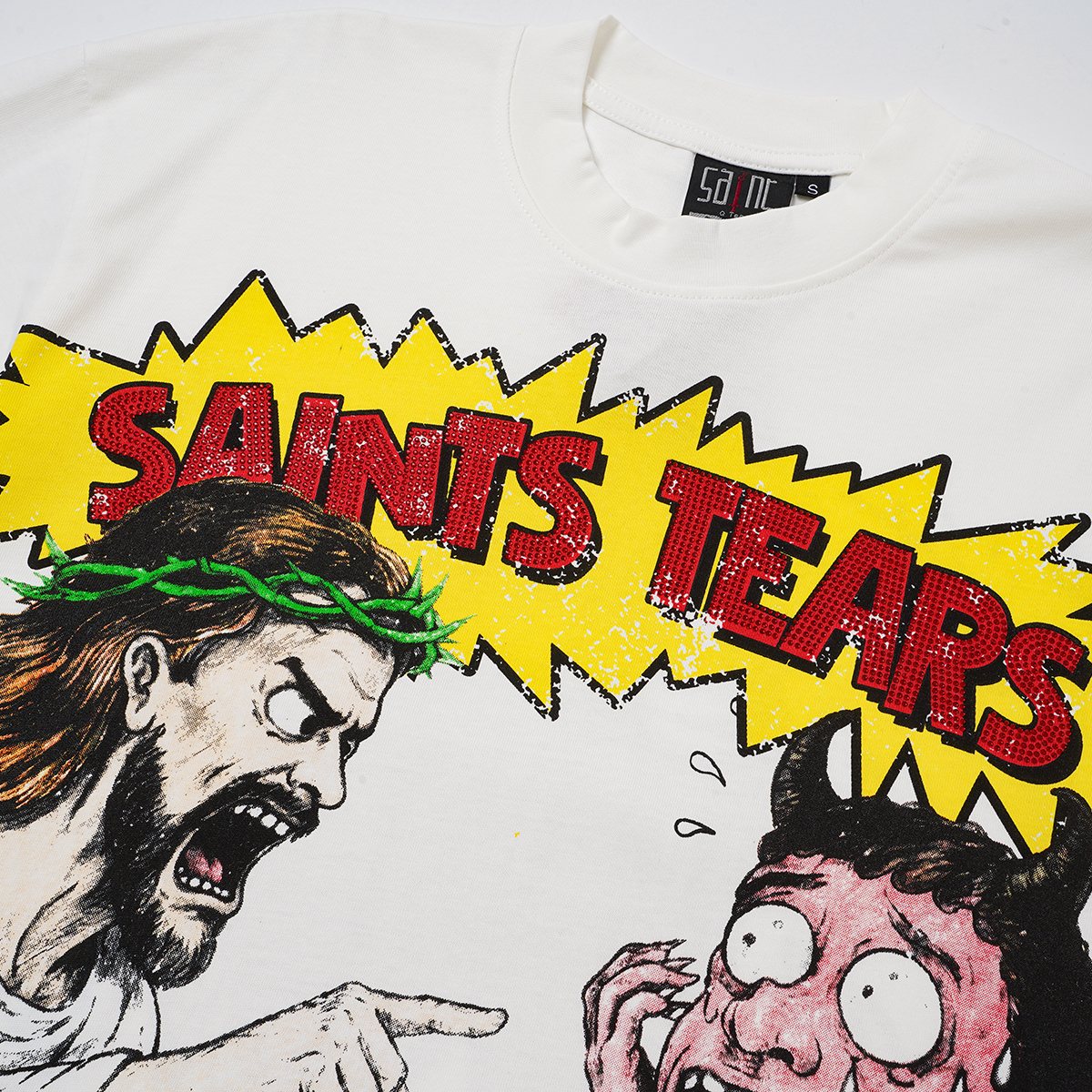 SAINT P53 Rhinestone Graphic T-Shirt ¡ª detail