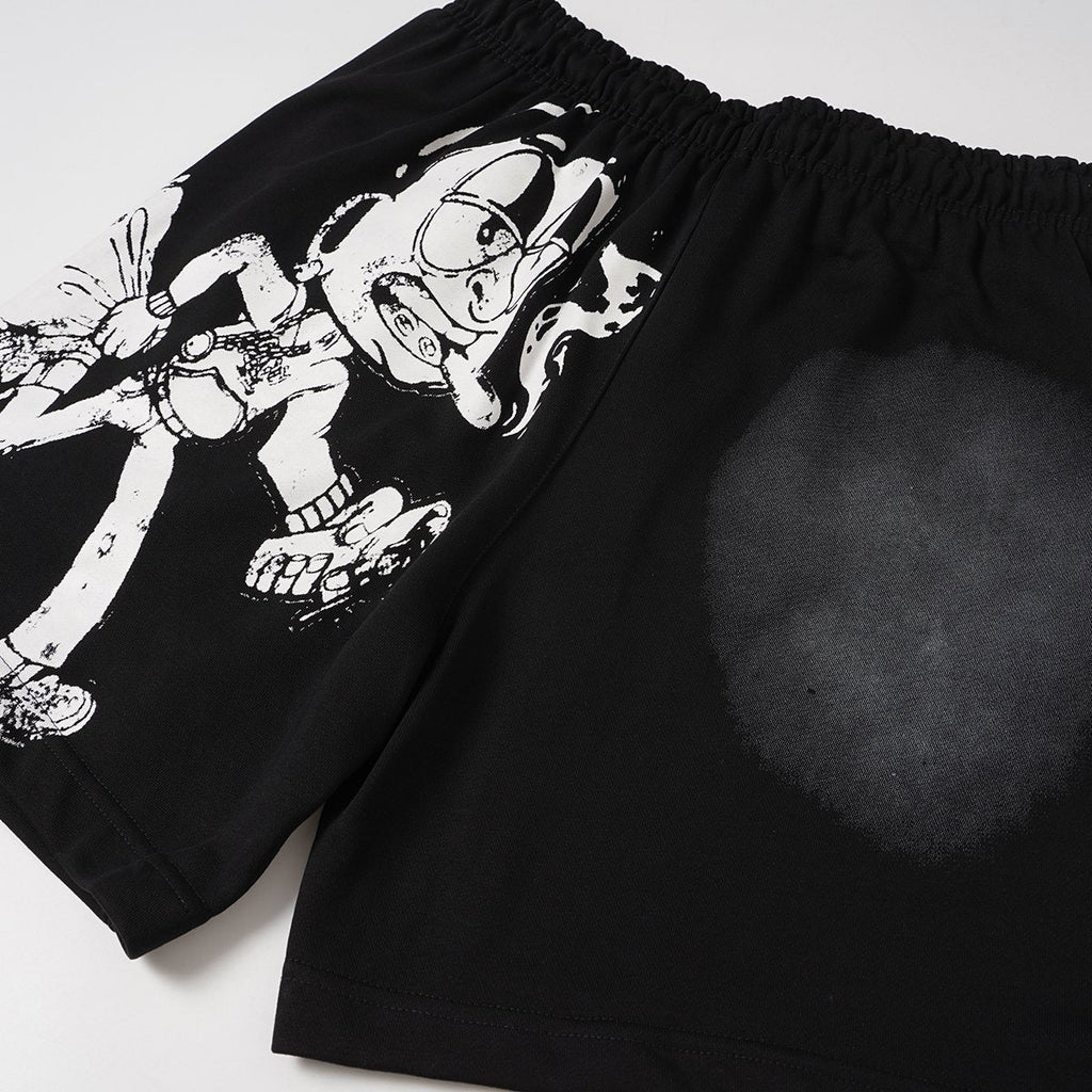 THAT'S A AWFUL LOT OF COUGH SYRUP Drawstring Graphic Shorts ¡ª detail