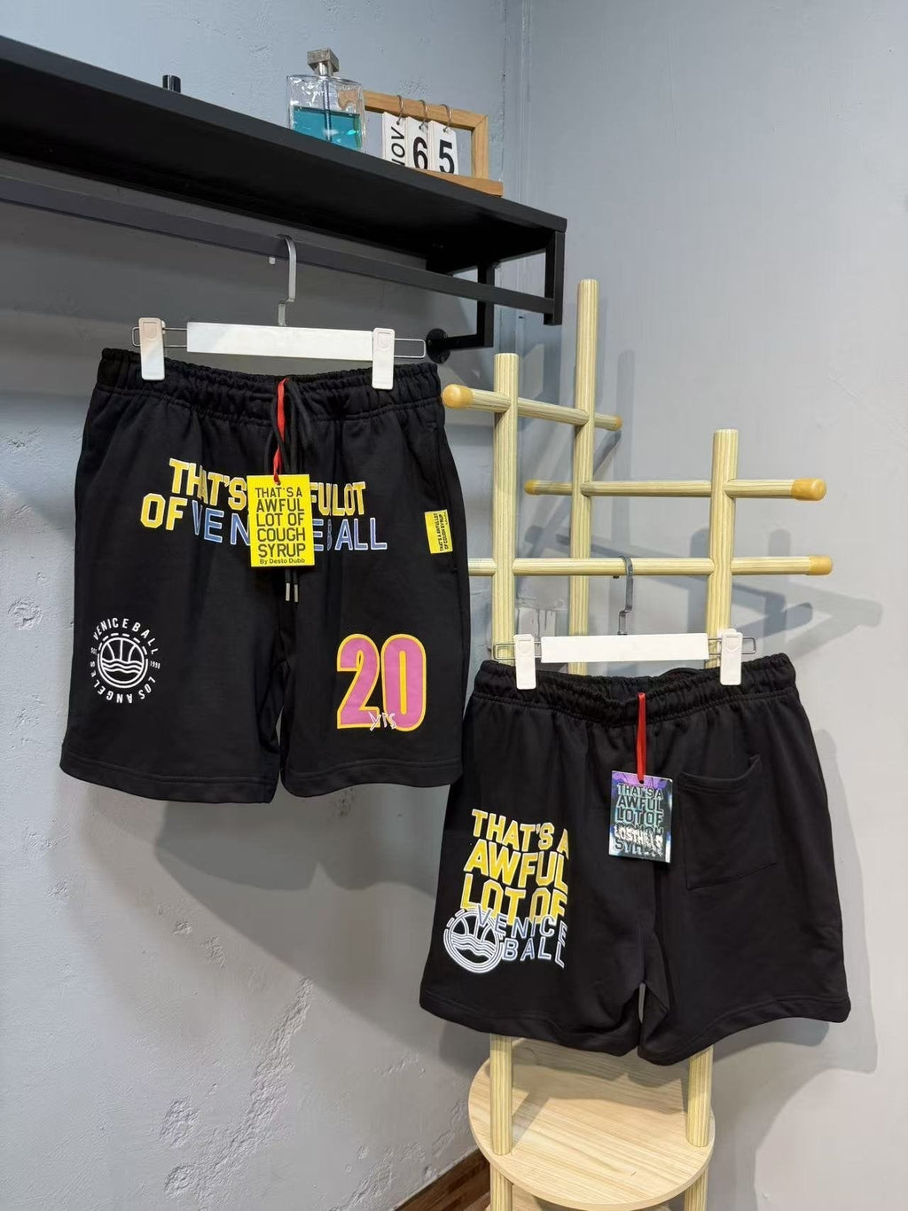 THAT'S A AWFUL LOT OF COUGH SYRUP Venice Ball Graphic Shorts ¡ª context
