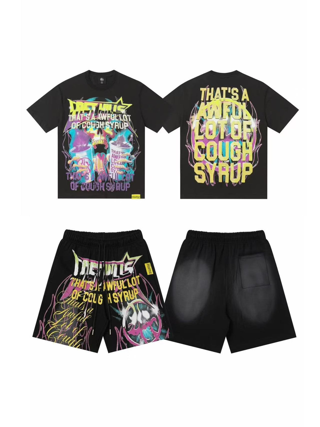 THAT'S A AWFUL LOT OF COUGH SYRUP Statement Graphic Short-Sleeve Set ¡ª hero
