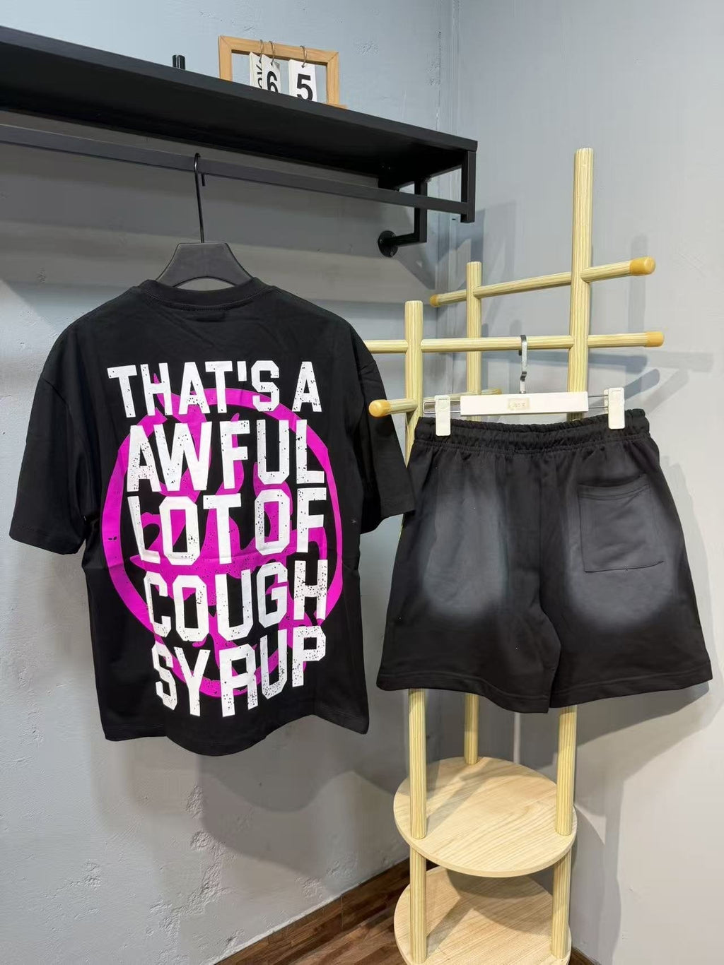 THAT'S A AWFUL LOT OF COUGH SYRUP Graphic T-Shirt & Shorts Set ¡ª context