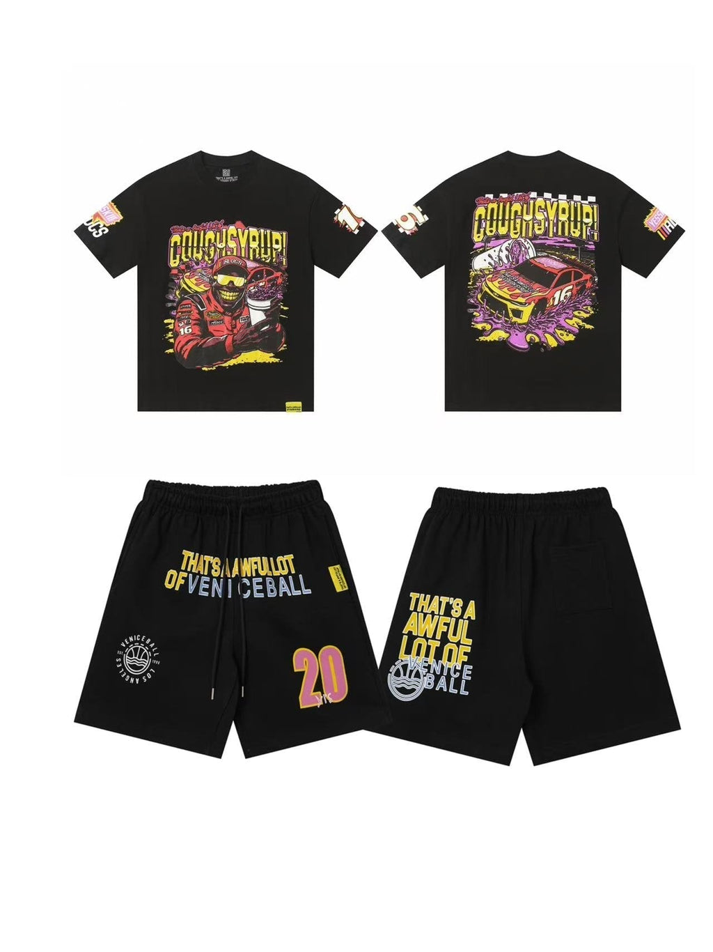 THAT'S A AWFUL LOT OF COUGH SYRUP Racing Graphic Short-Sleeve Set ¡ª hero
