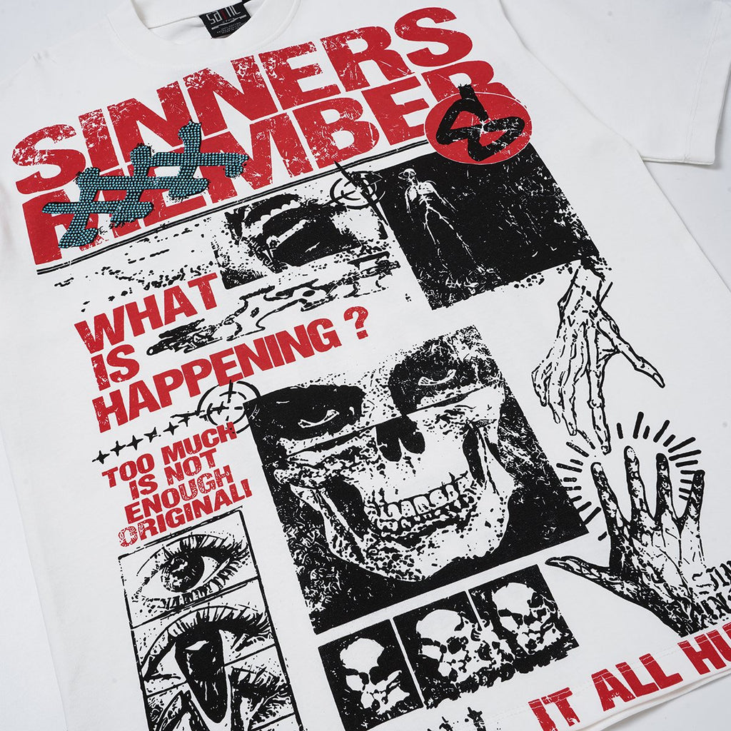 SAINT Skull Graphic Short-Sleeve T-Shirt ¡ª front