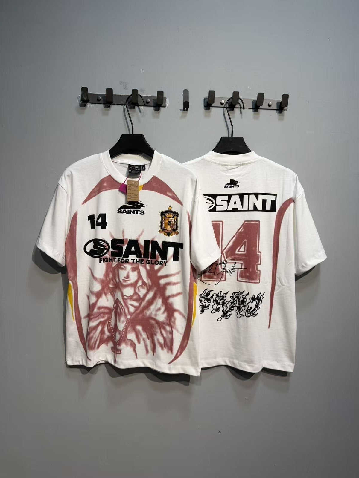 SAINT Rhinestone Number Graphic T-Shirt ¡ª front