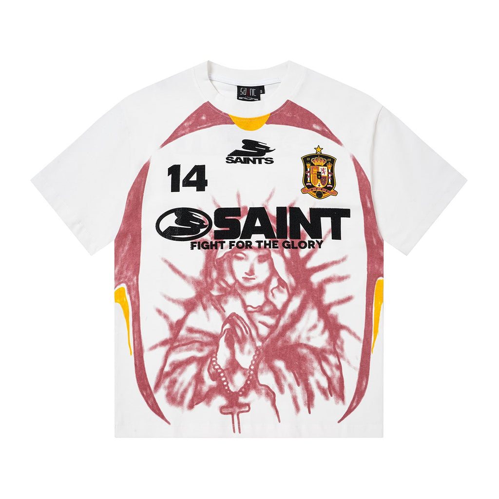 SAINT Rhinestone Number Graphic T-Shirt ¡ª front