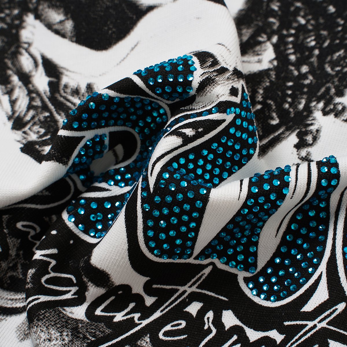 SAINT Racing Portrait Rhinestone Short-Sleeve T-Shirt ¡ª detail