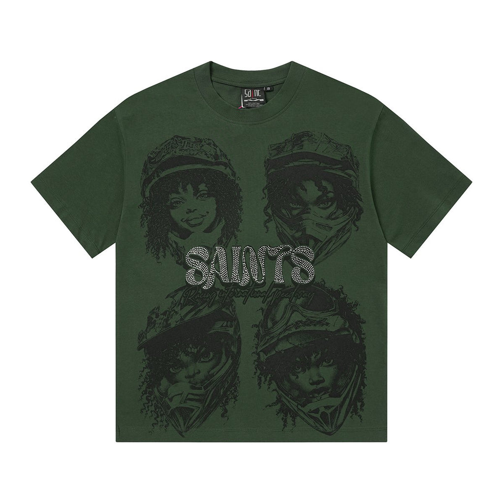 SAINT Racing Portrait Rhinestone Short-Sleeve T-Shirt ¡ª hero