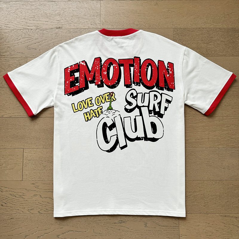 MIXED EMOTION Contrast-Trim Graphic Ringer T-Shirt ¡ª back