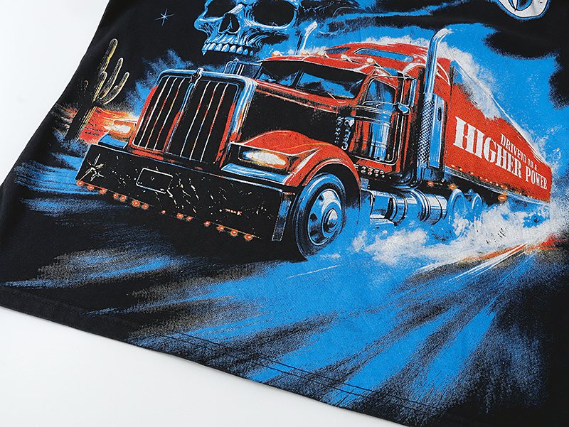 Godspeed Washed Black Truck Skull Graphic T-Shirt ¡ª detail