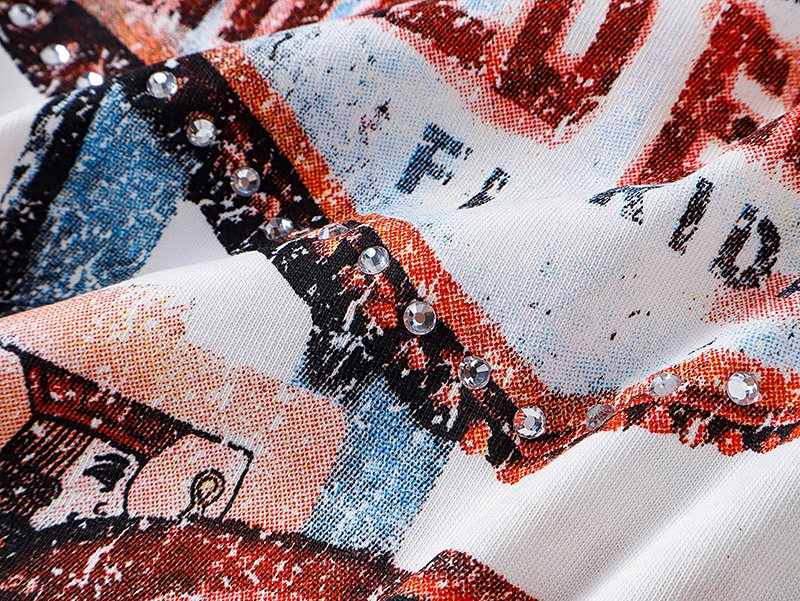 MIXED EMOTION Casino Graphic Short-Sleeve T-Shirt ¡ª fabric_closeup