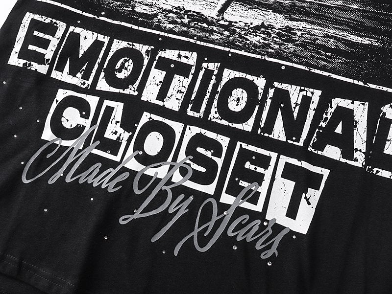 MIXED EMOTION Rhinestone-Style Graphic T-Shirt ¡ª detail