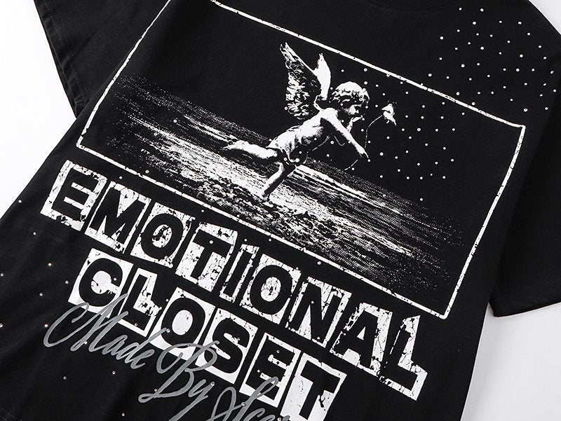 MIXED EMOTION Rhinestone-Style Graphic T-Shirt ¡ª detail