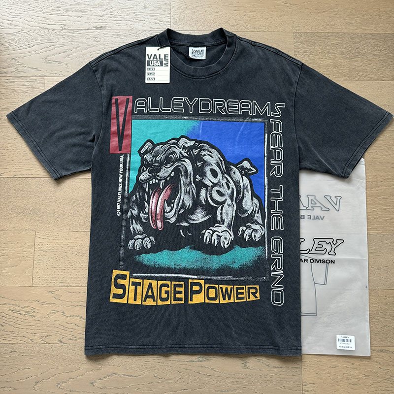 VALE USA Bulldog Graphic Washed Black T-Shirt ¡ª context
