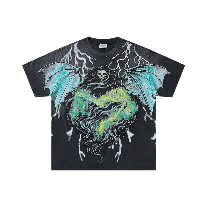 VALE USA Grim Reaper Graphic T-Shirt - Charcoal Black ¡ª hero