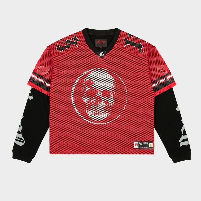 Godspeed Skull Mesh Jersey Long-Sleeve T-Shirt ¡ª front