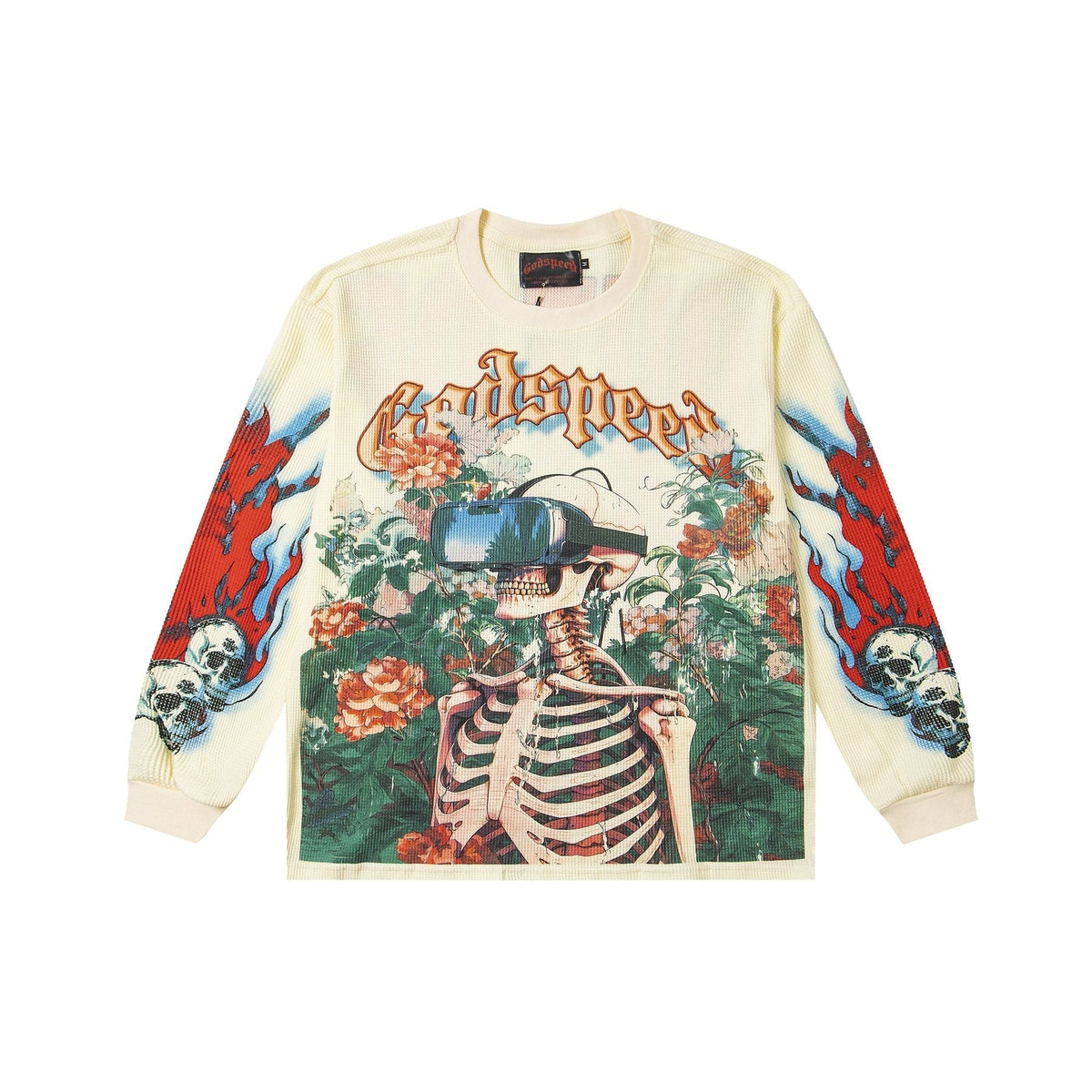 Godspeed Skeleton Floral Long-Sleeve T-Shirt ¡ª front