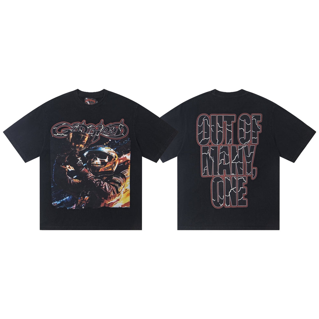 Godspeed Out of Many, One Skull Graphic T-Shirt ¡ª hero
