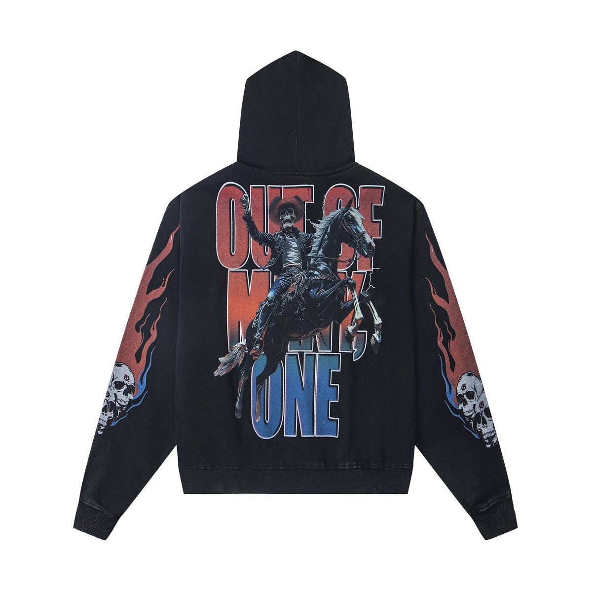 Godspeed Out of My Mind Cowboy Flame Graphic Hoodie ¡ª back
