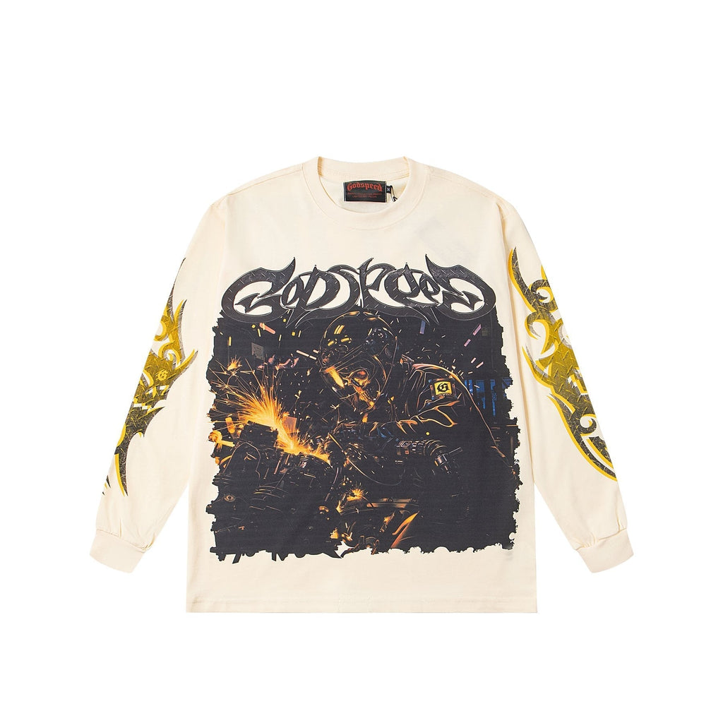 Godspeed White Graphic Long-Sleeve T-Shirt ¡ª front