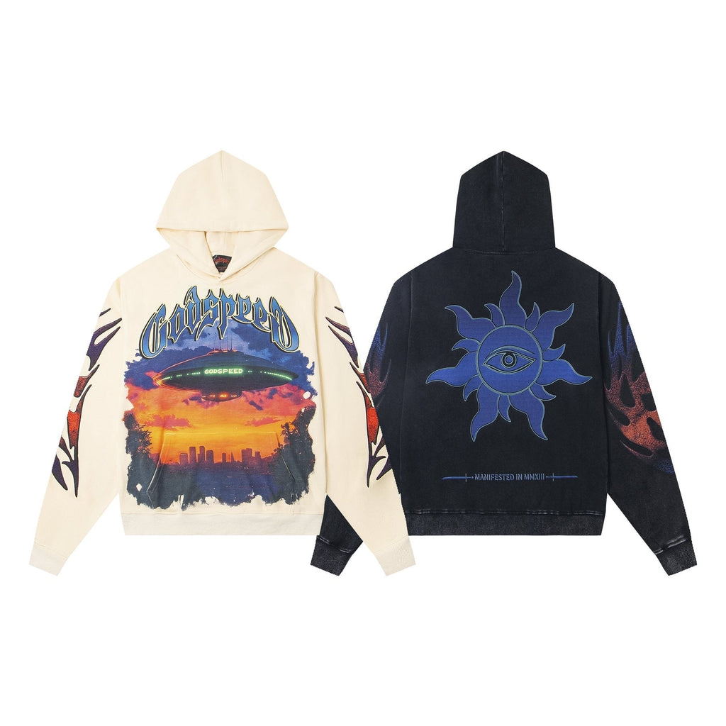Godspeed UFO & Sun-Eye Graphic Hoodie ¡ª comparison