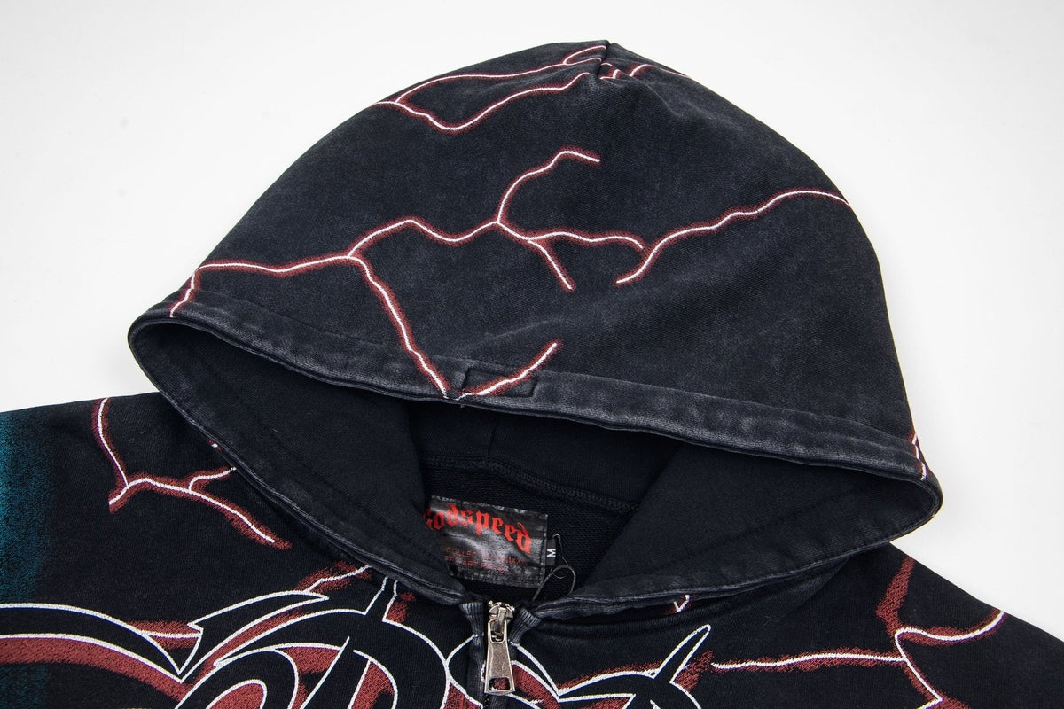 Godspeed Out of Many One All-Over Print Zip Hoodie ¡ª detail