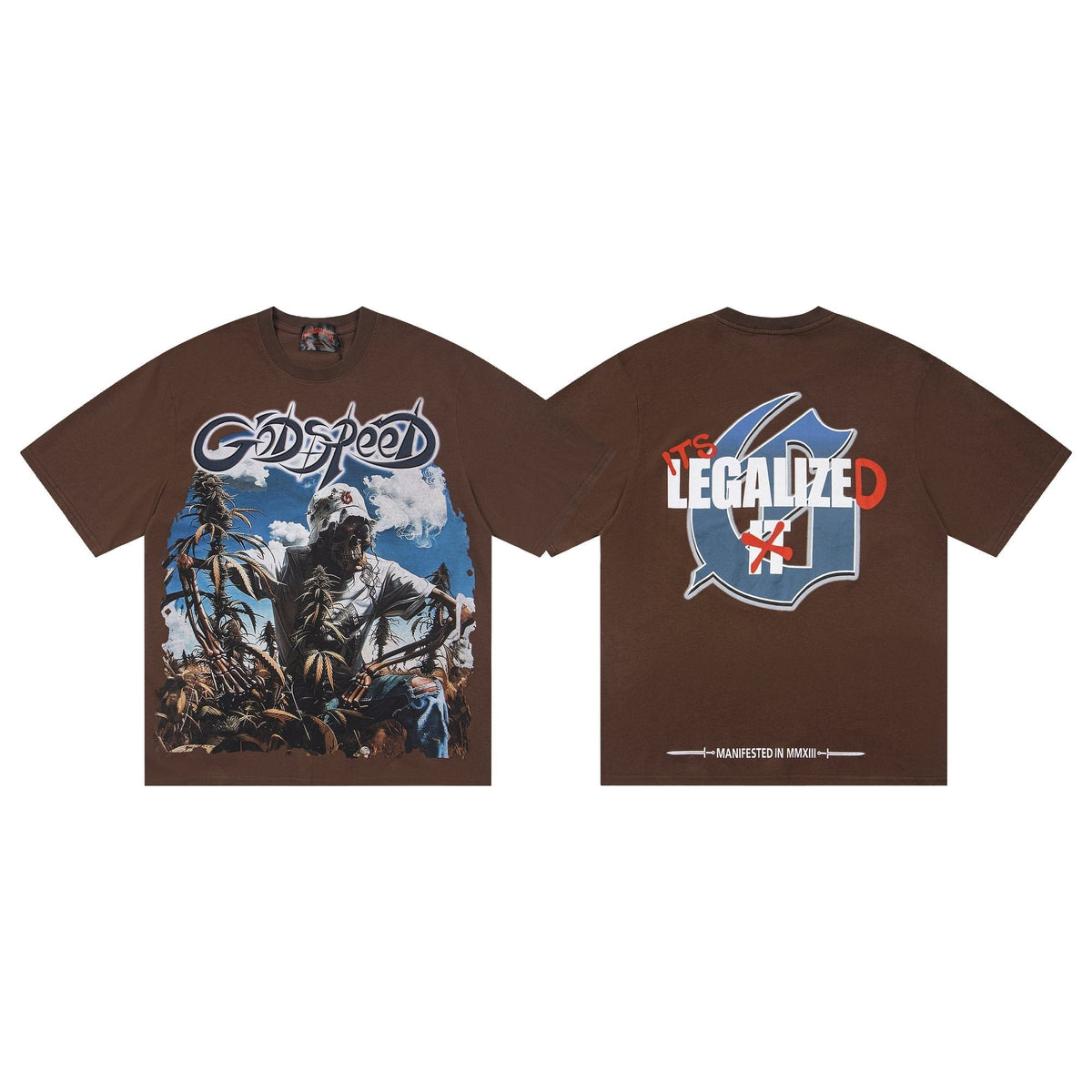Godspeed It's Legalized Skeleton Palm Graphic T-Shirt ¡ª hero