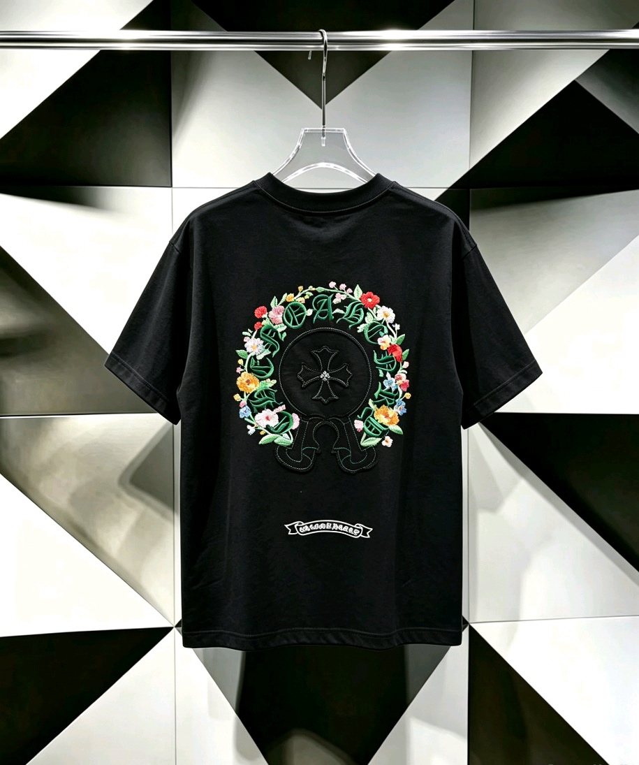 Chrome Hearts Floral Horseshoe Cross Graphic T-Shirt ¡ª back