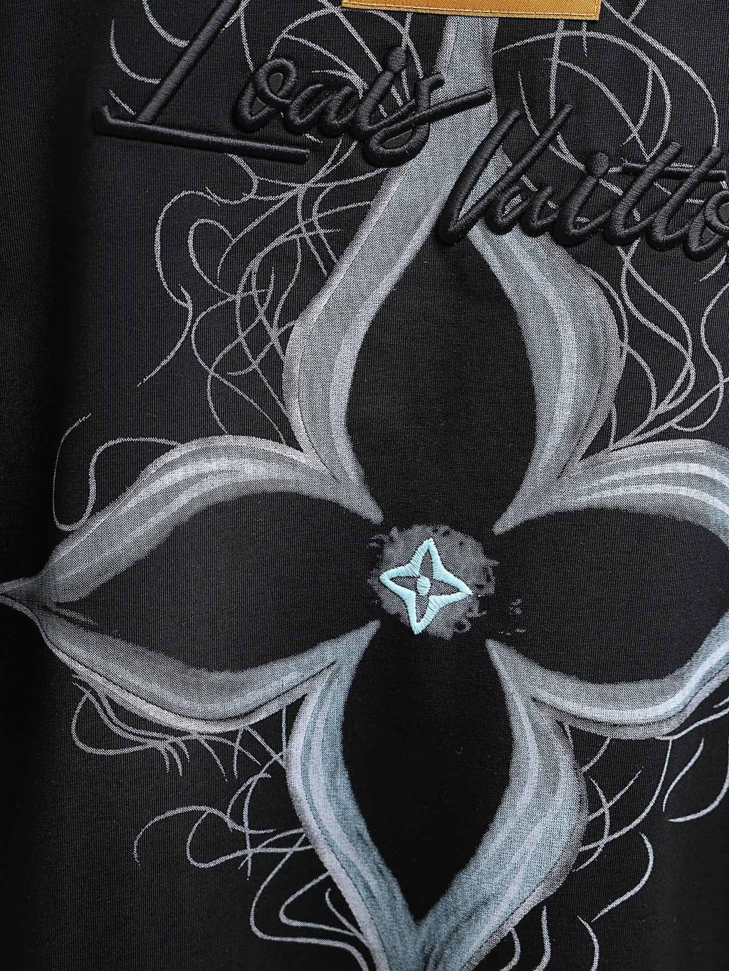 Louis Vuitton*LV Floral Embroidered Short-Sleeve T-Shirt ¡ª detail