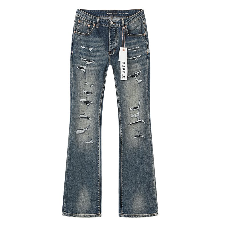 Purple Brand Distressed Flared Jeans ¡ª front